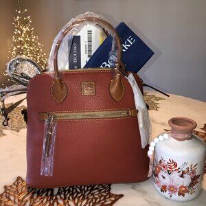 NWT Dooney & Bourke Large Leather Domed Satchel Terracotta With Dustbag